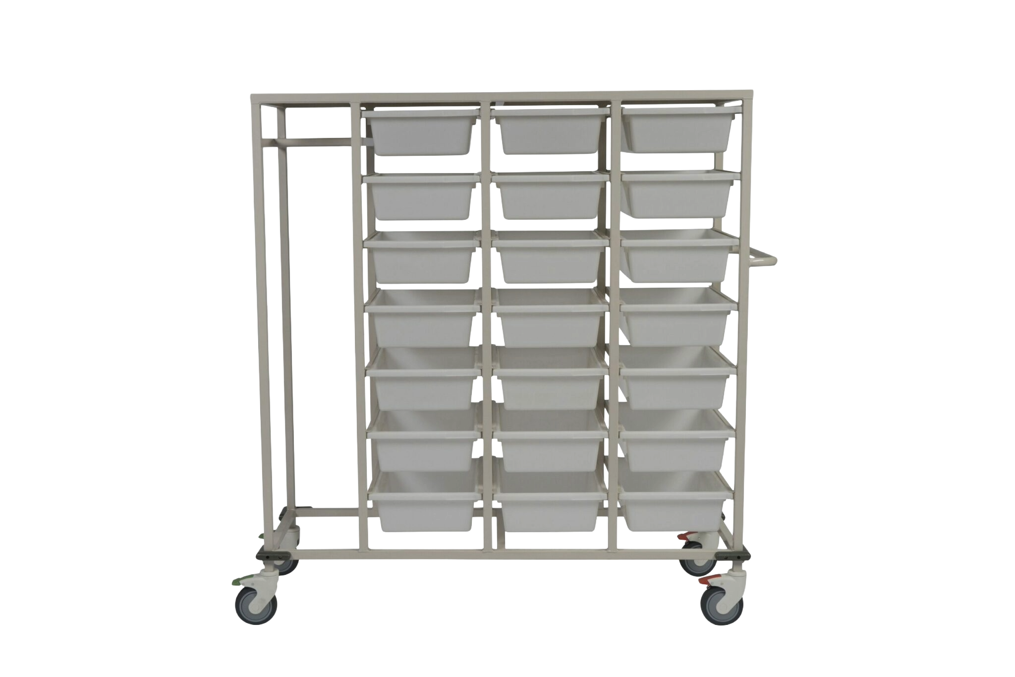 Advance Trolleys SBT21R 21 basket storage trolley with garment hanging rack