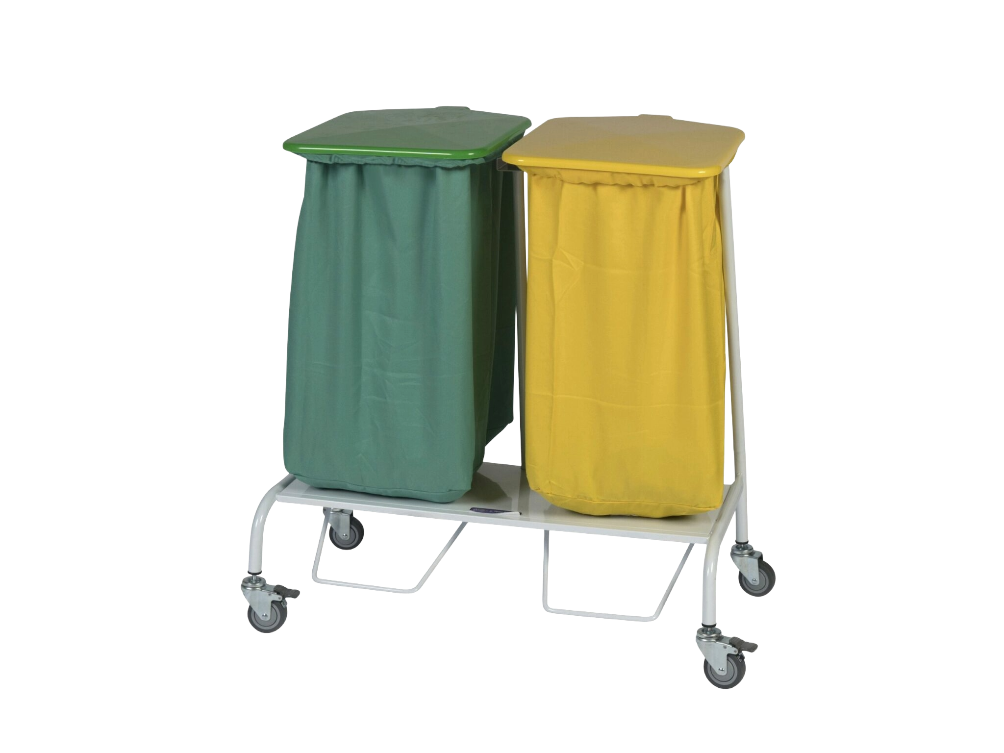 Advance Trolleys SLTBAG coloured cotton drawstring bags on a soiled linen trolley